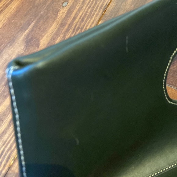 Pollini Italian dark green large leather clutch - Picture 7 of 7